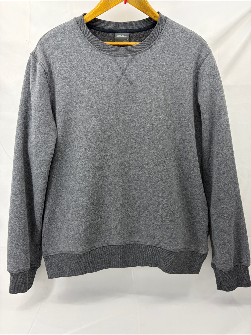 Eddie Bauer Charcoal Heather Fleece Lined Classic Crewneck Sweatshirt, Mens M